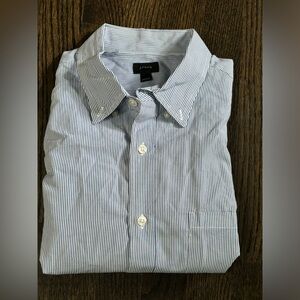 J. Crew Men's Blue Striped Shirt Size L